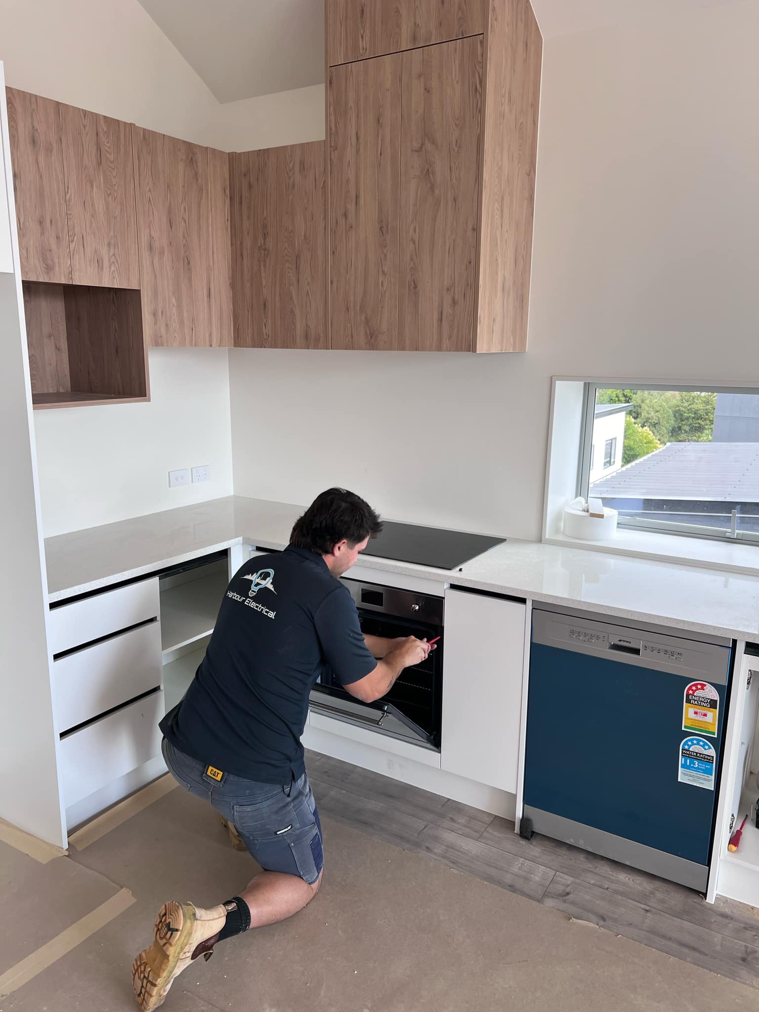 Electrician working outside